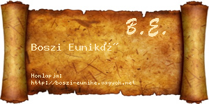 Boszi Euniké névjegykártya